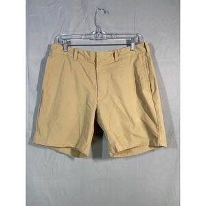J.Crew‎ 7 Inch Inseam Mens Flat Front Chino Shorts Khaki Tan Size 31 *FLAW*